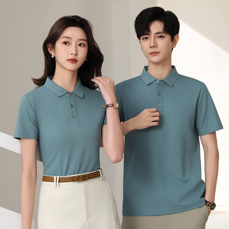 Mercedes-Benz Corporate Workwear Group Uniform Custom Polo Shirt Embroidered Logo Double-Sided Lyocell Mercerized Pique Short Sleeves