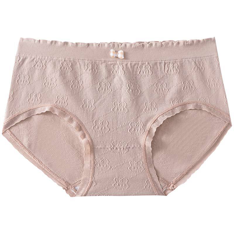 Ropa interior de mujer Algodón puro entrepierna antibacteriana transpirable cintura media más tamaño triángulo ropa interior corta verano delgada ropa interior de niña sin costuras