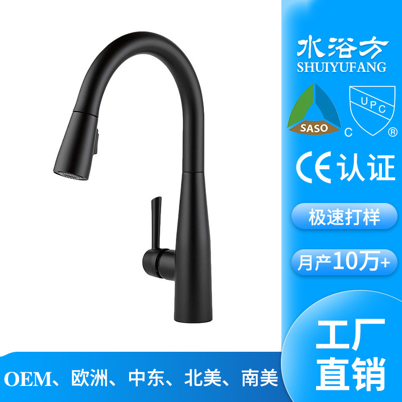 Manufacturers all copper draw faucet European and American hot and cold kitchen faucet stainless steel dish basin sink faucet