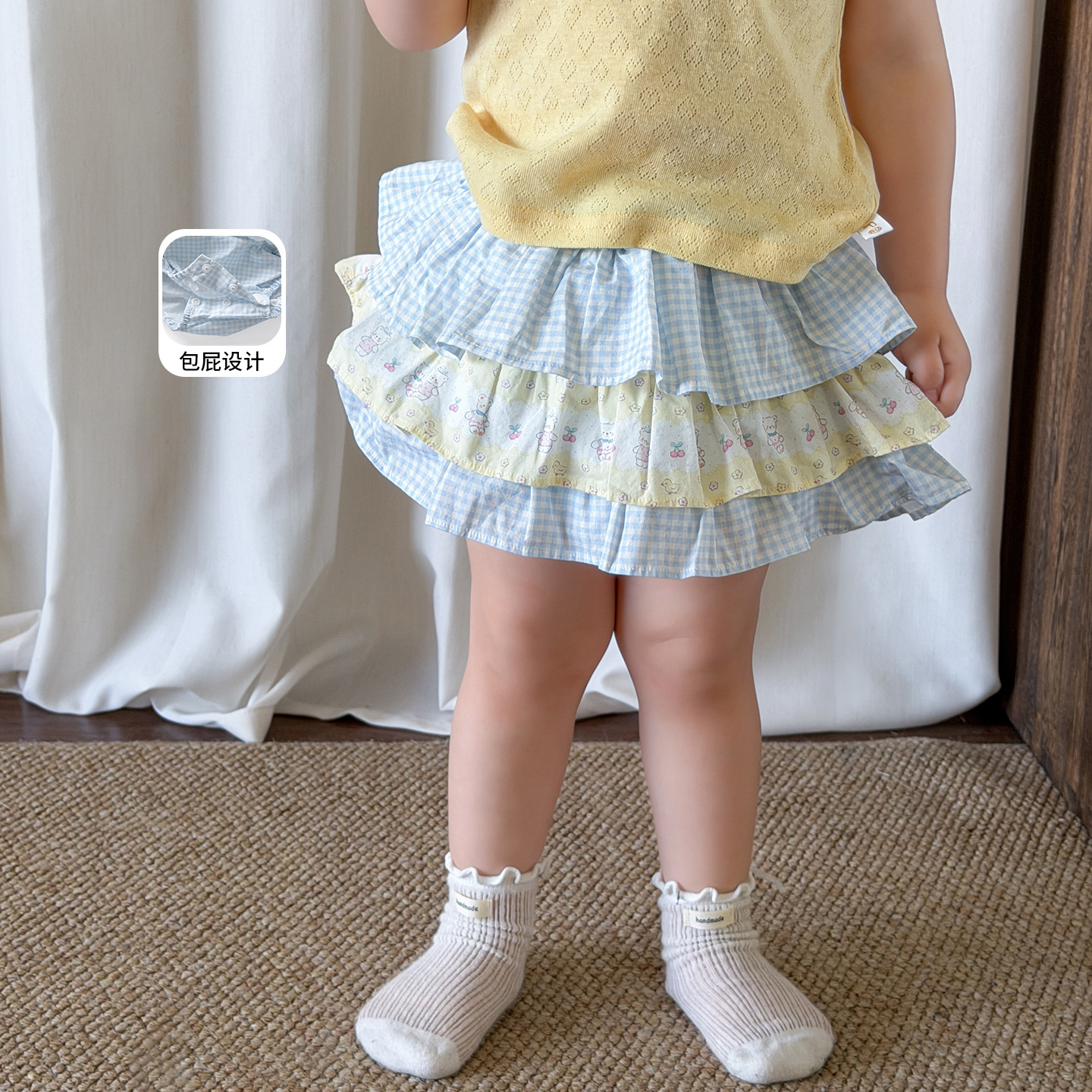 Caña de azúcar de pera ropa infantil niñas falda de torta de verano delgada 2026 vestido de pastel de niños clase A vestido corto bebé