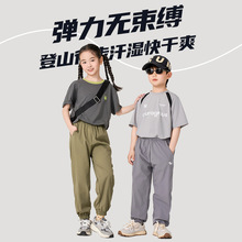 童装男童裤子夏款儿童夏装工装裤女童运动裤中大童男孩户外休闲裤