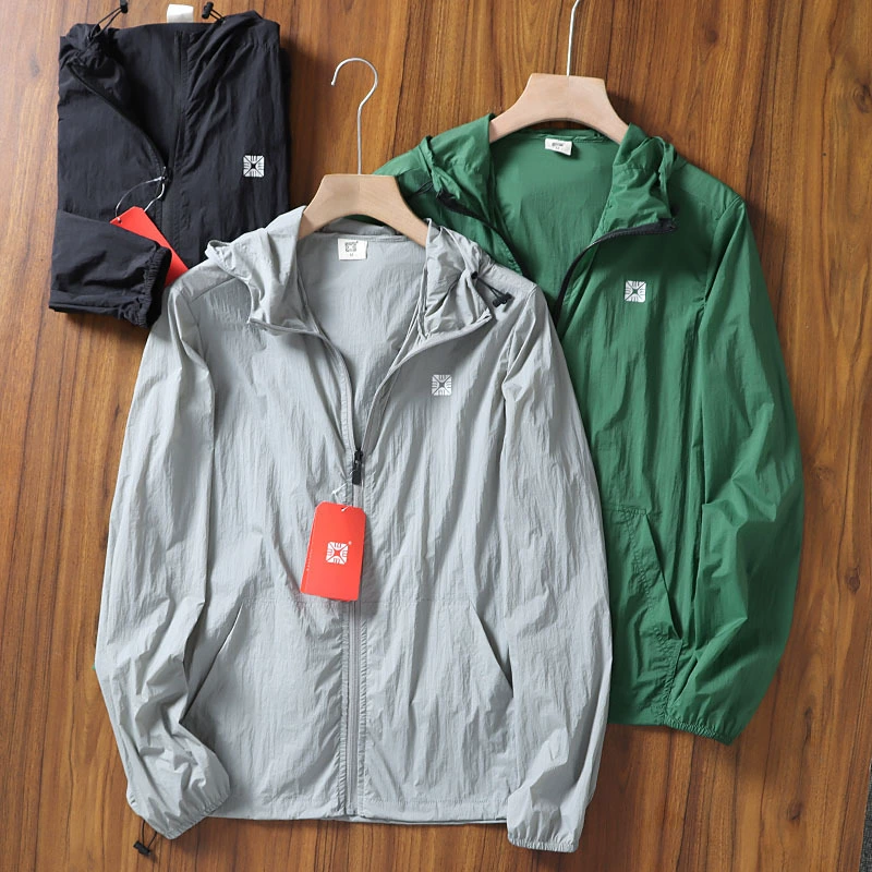 Легкая легкая дышащая мужская модная повседневная одежда для защиты от солнца с капюшоном для внешней торговли, одежда для кожи, летняя тонкая куртка