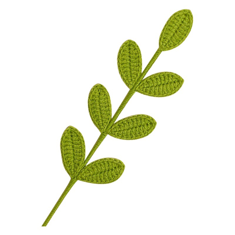 Arreglo floral de eucalipto tejido a mano de lana con hojas decoración de hojas verdes de todo fósforo flor eterna sala de estar ramo de graduación producto terminado