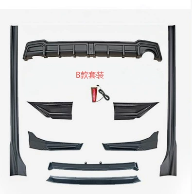 Big Surrounded body kit includes front spoiler, front lip - 22-24-models-11th-generation-civic-yofer-dark-night-edition-small-body-kit-b-type-set-front-bumper-side-skirts-rear-lip-corner-covers-unpainted