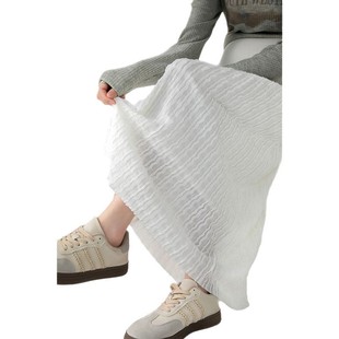 Spring and summer pregnant women texture pleated skirt pregnant women loose drape high waist slimming straight tube mid-length skirt a