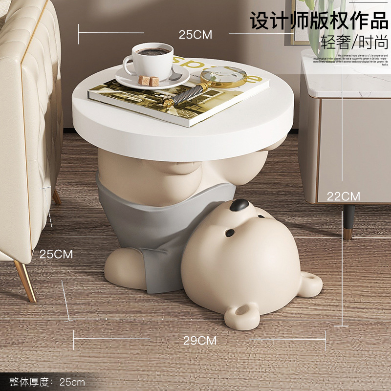 Luz de lujo vigoroso oso entrada de los zapatos del hogar cambio de taburete piso decoración bandeja de la sala de estar decoración del hogar regalo de inauguración