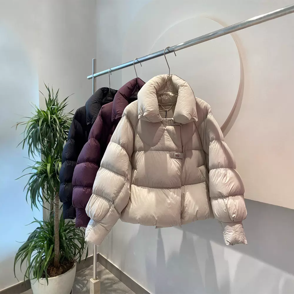 鹅绒面包服气质简约宽松显瘦外套鹅绒加厚女装新款冬季短款羽绒服