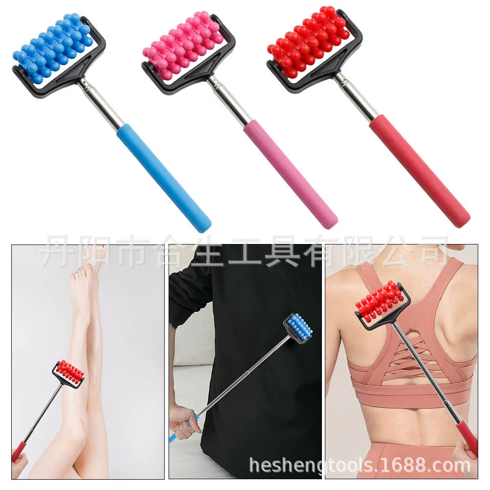 Многофункциональная нержавеющая сталь удлиняемый ручной пластиковый массажер ручной теленка массажер ролик телескопический массажер