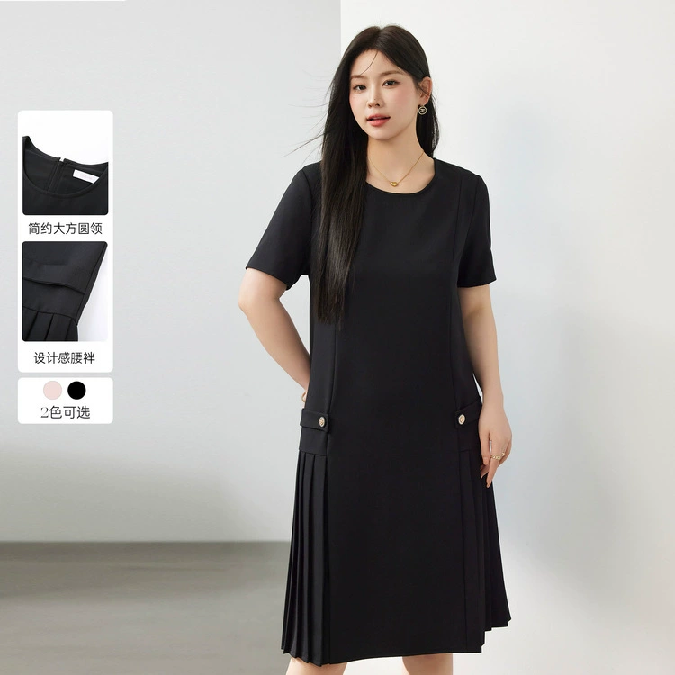 Полноцветное шоу большого размера женский нишевый дизайн нежный плиссированный ветер тонкое платье жирное mm2024 летнее новое