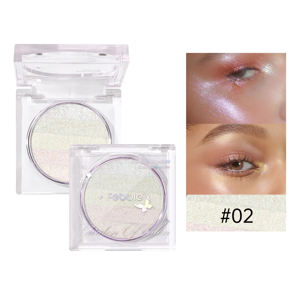 Febble maquillaje transfronterizo venta caliente de alto valor de sombra de ojos arco iris gradiente disco óptico FBF039