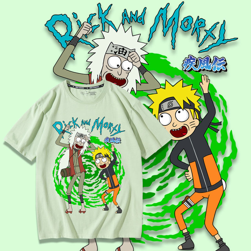 Rick and Morty Joint Short-sleeved T-shirt Men's 2024 Pure Cotton New Animation Peripheral Student Couple Dress Half-sleeved Fashion Rick and Morty Joint Short-sleeved T-shirt Men's 2024 Pure Cotton New Animation Peripheral Student Couple Dress Half-sleeved Fashion