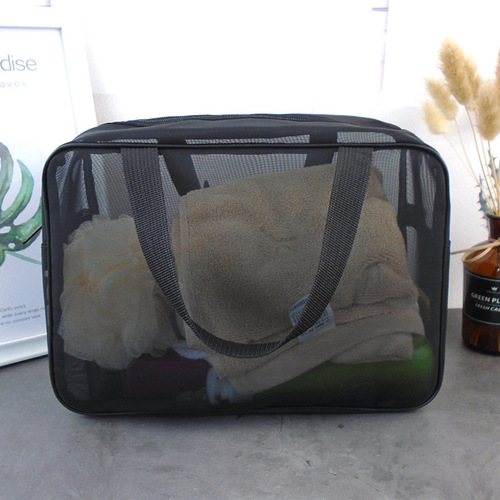 Toilet bag women's portable men's travel bath bag portable transparent mesh bathroom makeup storage bag bath pocket bag