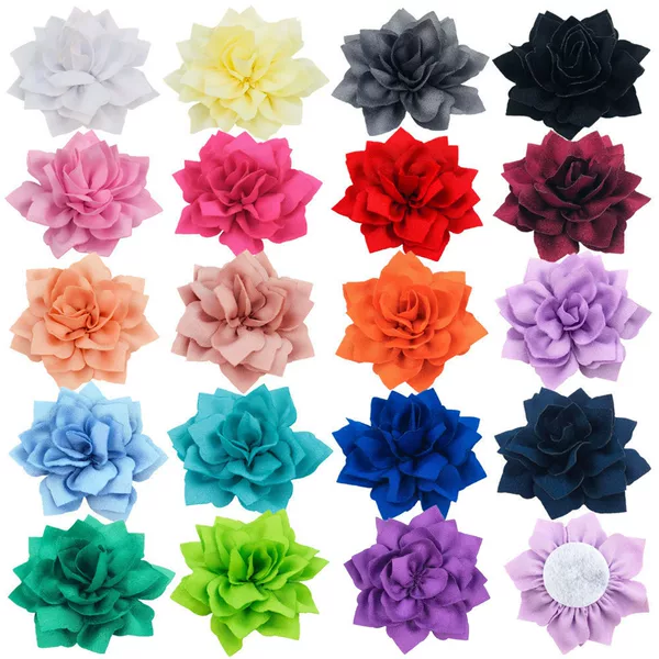 6cm small size Pointed Lotus Double-layer Fabric Head Flower Cross-border Supply Hat Clothes Shoes Bag Accessories in stock
