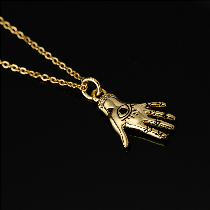 Hip Hop Style Cuivre Plaqué Or Palm Eye Collier Pendentif Géométrique display picture 3