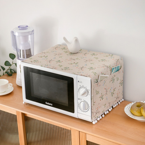 Yimanqi Yun Pastoral Cotton and Linen Fabric Microwave Oven Cover Flower Dust Cover Oven Cover Electric Oven Cover