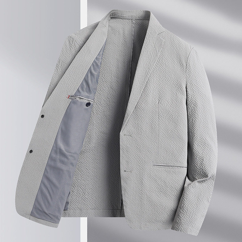 Áo vest nam dáng ôm mỏng nhẹ chống nhăn chống nắng dài tay một hàng hai cúc — Màu xám gạo, Xanh lam bảo, Xanh đậm, Xám xanh