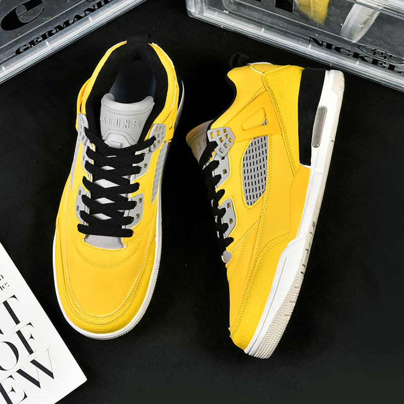 AJ4 푸티 농구화 남녀 운동화 AJ 남성화 미드나잇 블루 전기 마더보드화 에어쿠션 미끄럼 방지 학생 운동화