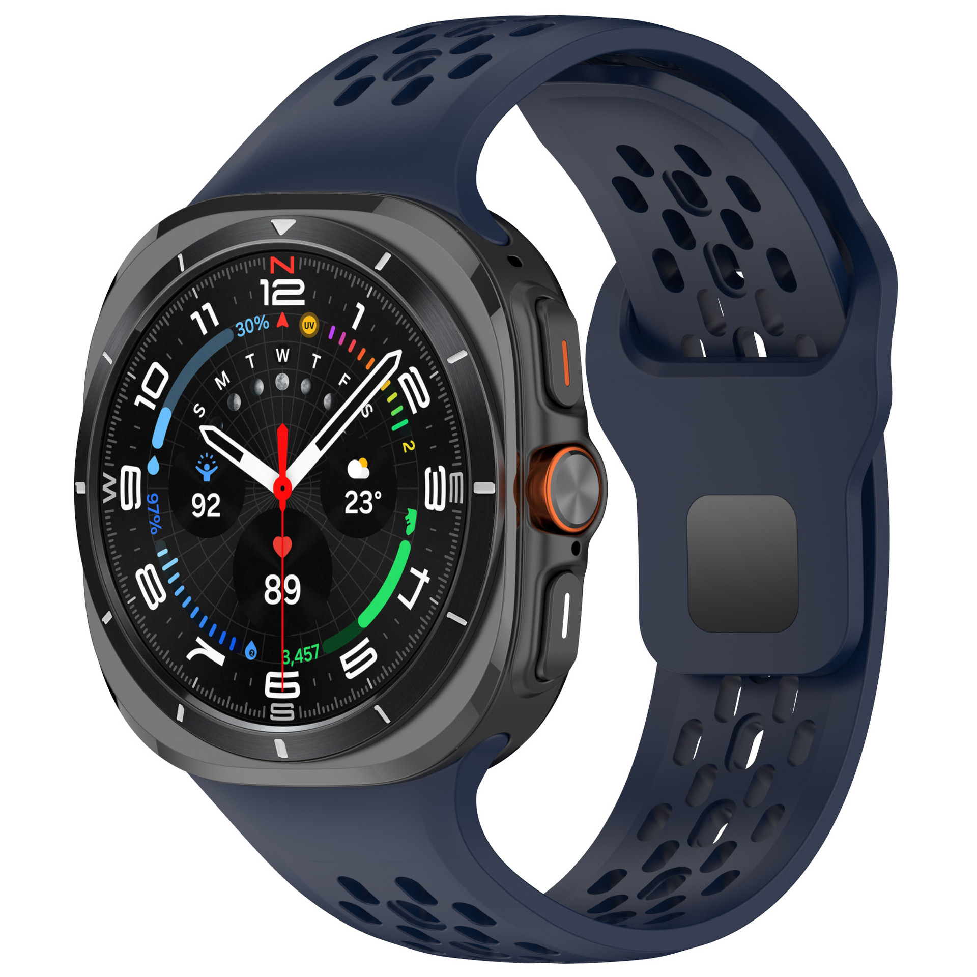 Suitable for the 47mm perforated sports breathable silicone replaceable watch strap of Samsung Galaxy watch7 ultra undefined