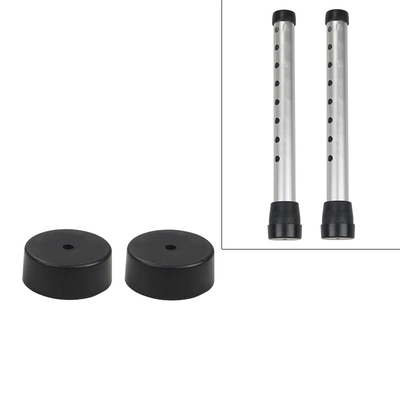 Anti-Slip, Wear-Resistant Stainless Steel Walker Foot Pads, Sliding Covers, Thickened Foot Pads, Walker Protective Covers, Crutch Foot Pads (Ayaqaltılar (Kovriklər)) - a-pair-of-dark-gray-and-black-foot-pad-covers