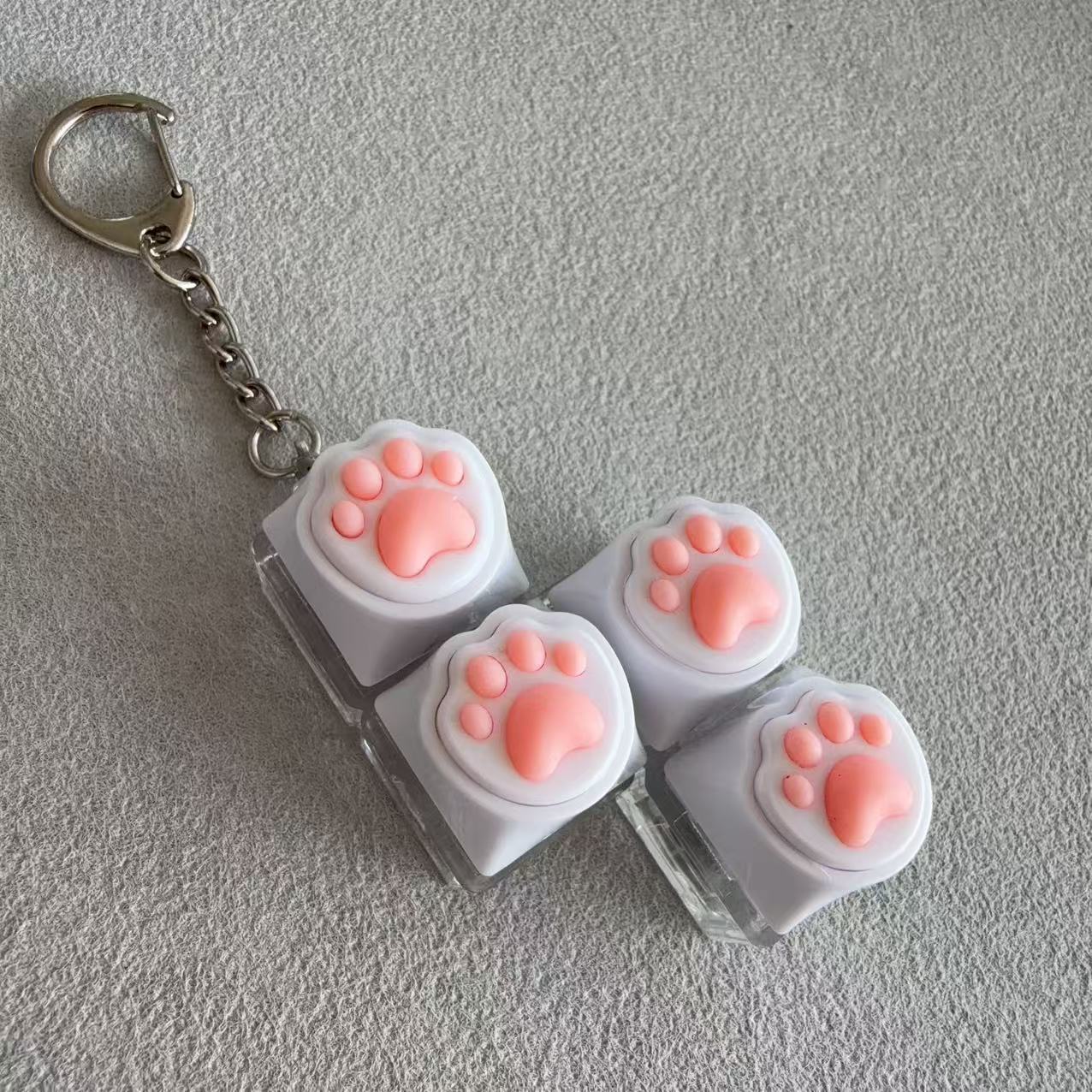 Z-shaped transparent shell-white cat claw-small d chain