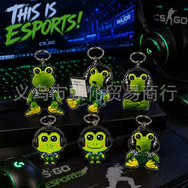 csgo青蛙教练亚克力钥匙扣卡通照片双面个性图片挂件链装饰立牌