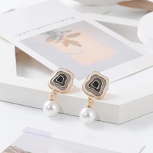 人造珍珠耳钉耳夹s925银针合金廊坊地图款时尚显瘦上档次免打孔