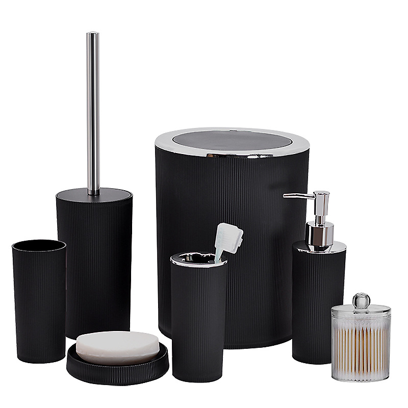 Baño de lujo ligero de cuatro piezas set de artículos de baño baño basura taza de enjuague bucal taza de cepillo de dientes set de placas de drenaje