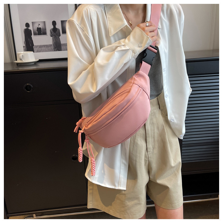 Frau Basic Einfarbig Segeltuch Taille Taschen display picture 6