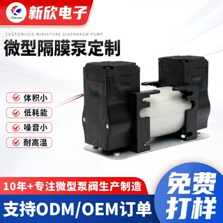 源头工厂定制微型隔膜泵双泵泵头工业用大流量24伏电动微型真空泵