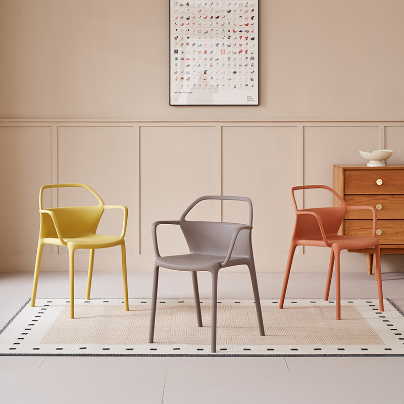 Simple Balcony Household Plastic Chair with Backrest, Living Room Chair, Dining Room Chair, Outdoor Chair, Dining Table Chair, Modern and Simple