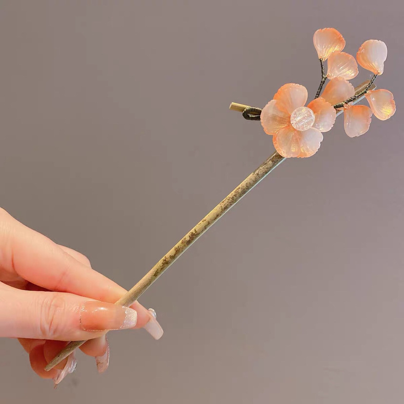 Nueva horquilla de estilo antiguo chino, horquilla de madera femenina, borla, paso a paso, nueva horquilla de estilo chino, horquilla simple