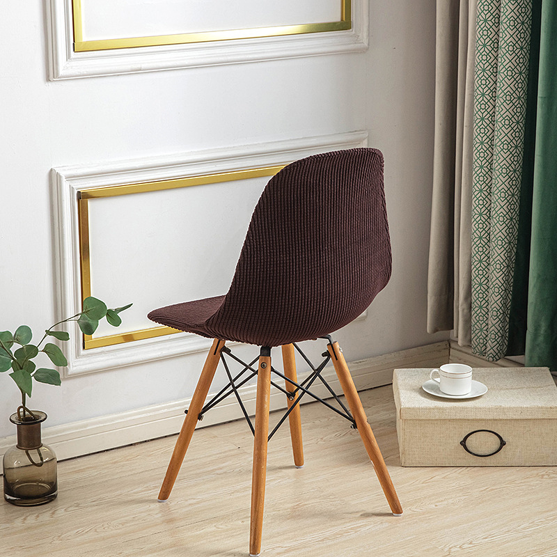 Amazon Kalın Mısır Kadifesi Eames Kabuk Sandalye Kılıfı Toz Geçirmez Aşınmaya Dayanıklı Granül Polar Kavisli Kulüp Sandalye Kılıfı