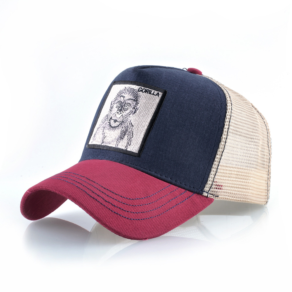 Bestickte Baseballkappe mit Tiermotiven, Unisex, Hip-Hop-Mesh-Cap, Streetstyle-Truckerkappe für Damen und Herren_voghion.com