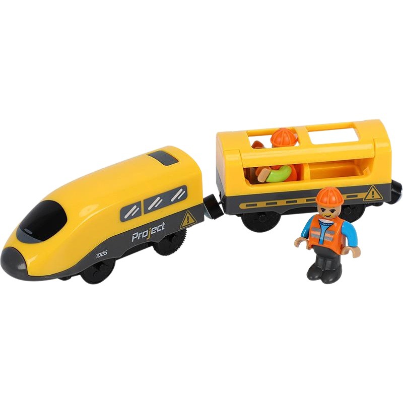 Tren eléctrico de pista de madera para niños con villano compatible con juguetes de tren Thomas de madera 3-6-7 años