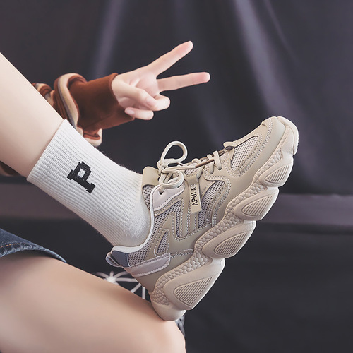 ins Korean version of dad shoes for women 2024 spring new student running sneakers casual breathable soft sole lightweight mesh shoes