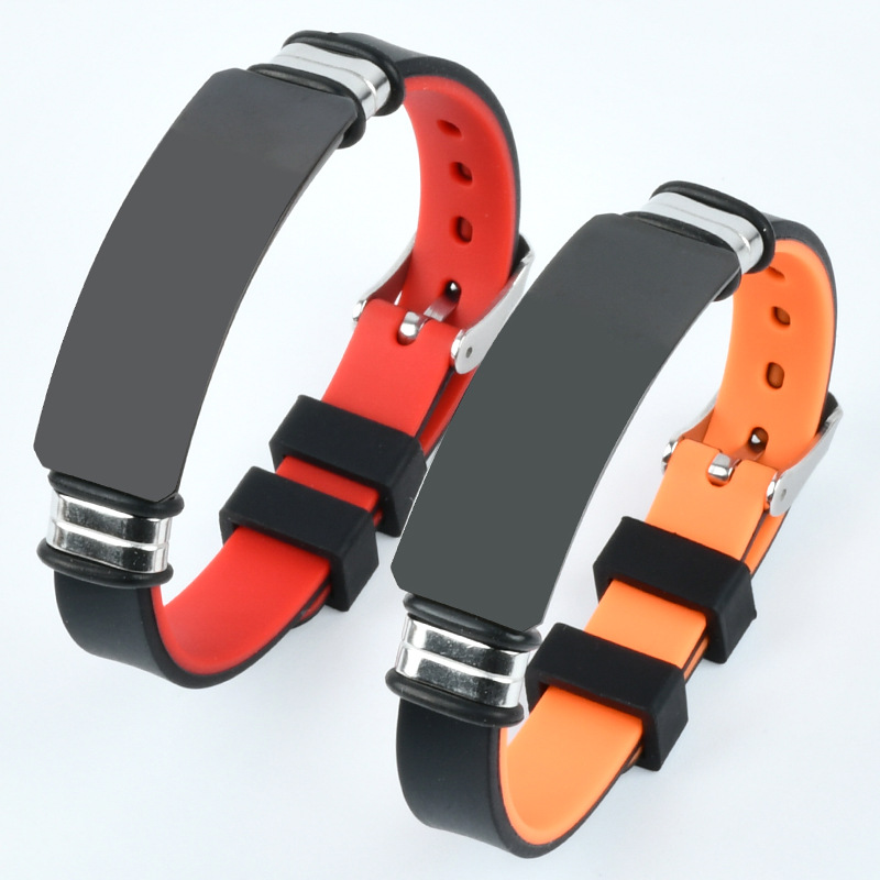 Brand fashionable adjustable silicone bracelet stainless steel