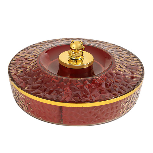 New Year Fruit Bowl Household Living Room Coffee Table Fruit Snack Dry Fruit Storage Box New Style Chinese Festive Melon Seeds Candy Box