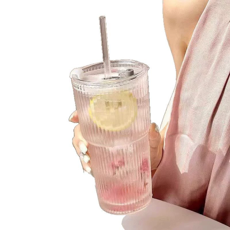 High quality coffee capacious straw with glass, for beloved