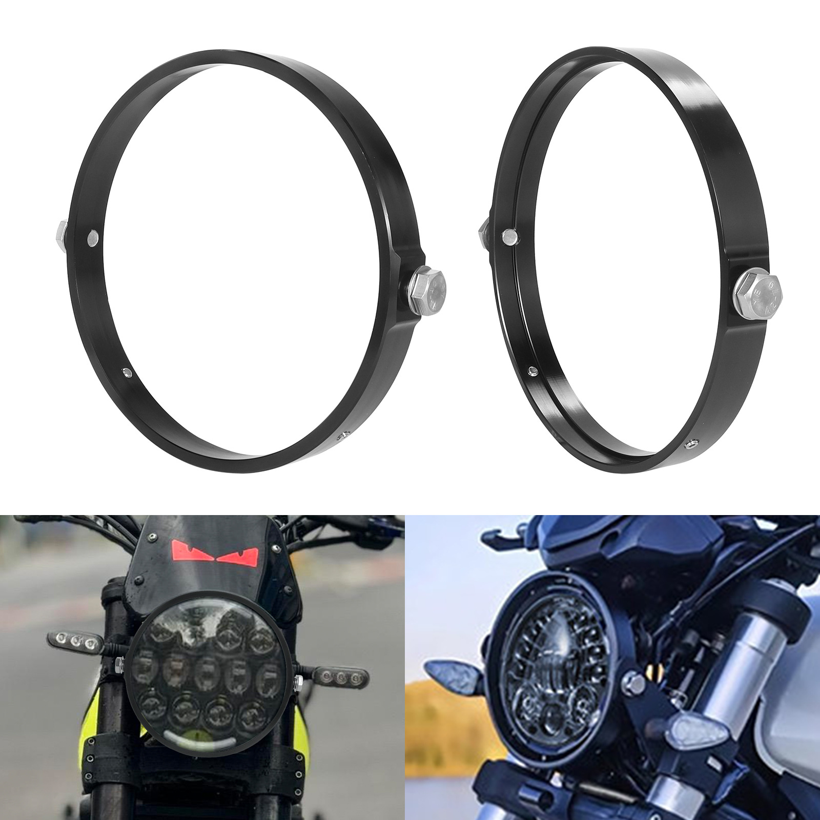 Motorcycle Led Light Wrangler Headlight Fixed Mounting Bracket Headlight Cover Headlight Ring Modification Universal Accessories Light