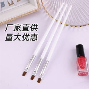No. 6# Japanese white pole nail art flat head phototherapy pen nail art row pen set nail art painting phototherapy pen manufacturers wholesale