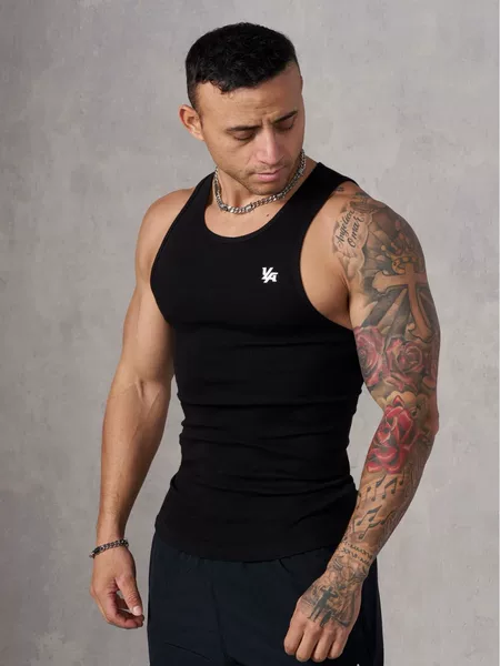 YOUNGLA New Knitted Ice Silk Rib Top Men's Sports Fitness Vest Running Basketball Training Top
