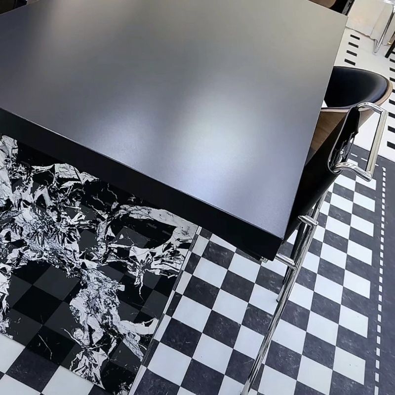 纯黑岩板餐桌意式餐桌椅轻奢简约包豪斯大户型岛台茶桌桌子|undefined