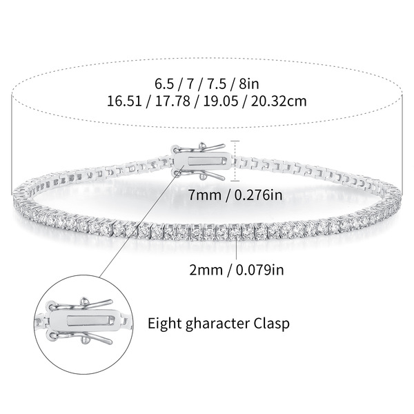 Tennis fashionable design bracelet with zircon