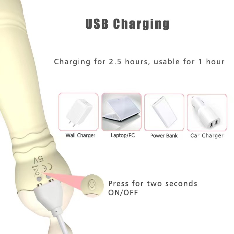 Clitoral Suction Vibrator with Body-Safe Silicone, Rechargeable Couples Massage Toy — detail image 4