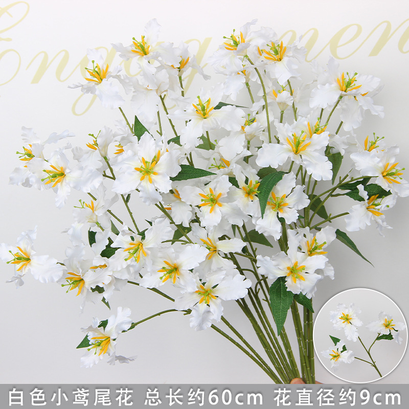 Bodas de flores de seda de imitación blanca flores falsas decorativas floral sala de bodas floral hogar ramo único camino de introducción de flores