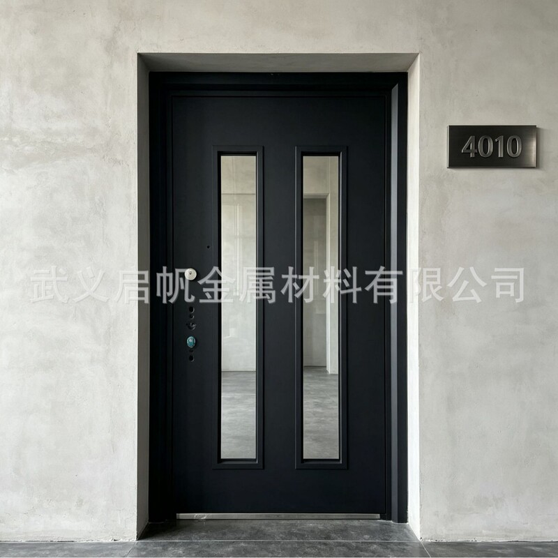Modern textured front door with side window glass panel, anti-theft entrance door, suitable for large residential projects Modern textured front door with side window glass panel, anti-theft entrance door, suitable for large residential projects