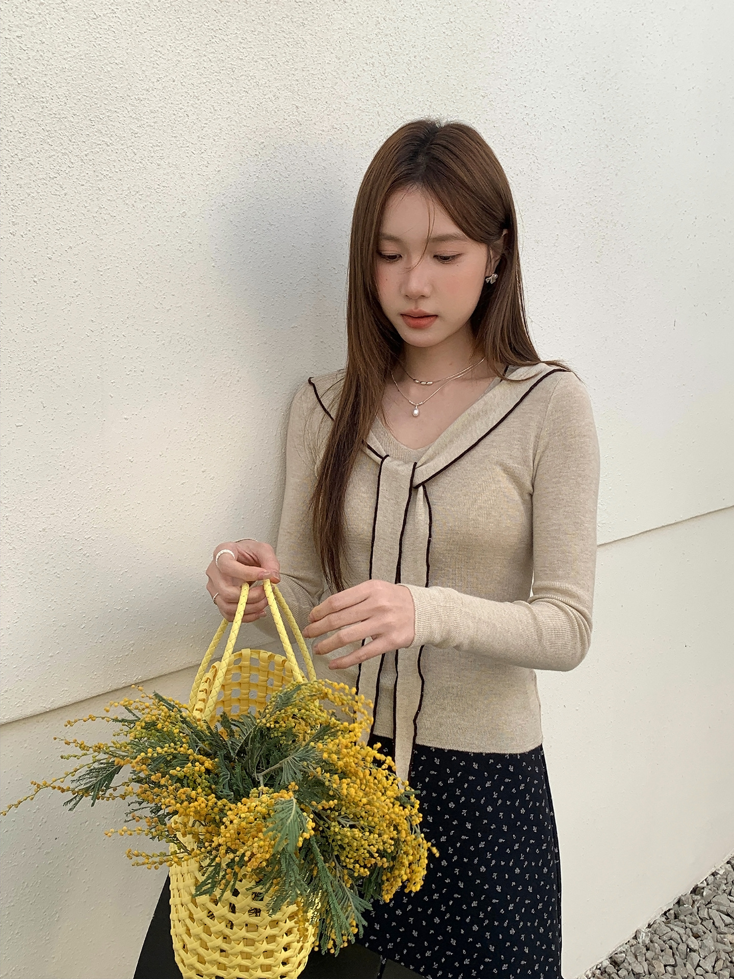 26ye032 gray rice fake two pieces