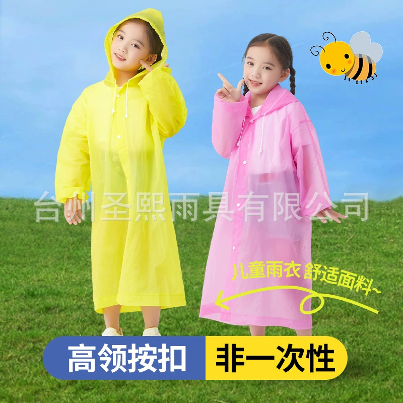 Children's raincoat, handheld multicoloured travel backpack, increased thickness