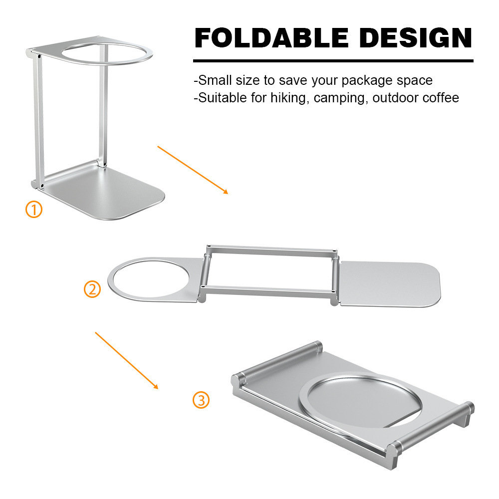 Soporte de máquina de café portátil de aleación de aluminio Metal plegable multimodelo al aire libre ligero accesorios de estante de máquina de café
