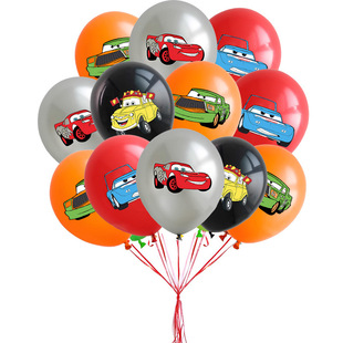 Cars Cross-Border Balloon Birthday Children's Toy Arrangement Decoration Party 12inch Latex Balloon Wholesale